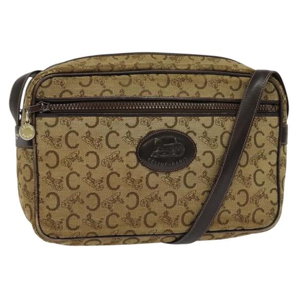 CELINE C Sulky Shoulder Bag Canvas Beige - Picture 1 of 12